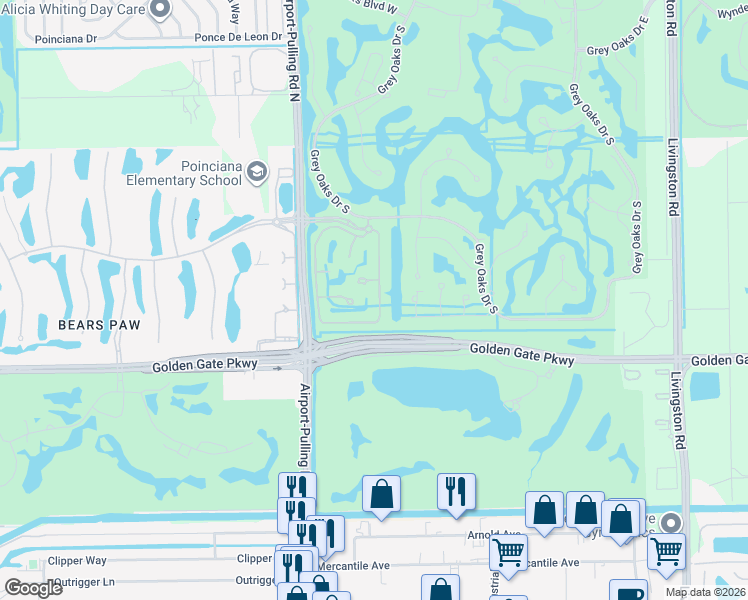 map of restaurants, bars, coffee shops, grocery stores, and more near 2236 Residence Circle in Naples