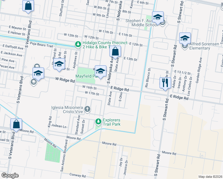 map of restaurants, bars, coffee shops, grocery stores, and more near 102 16th Street in San Juan