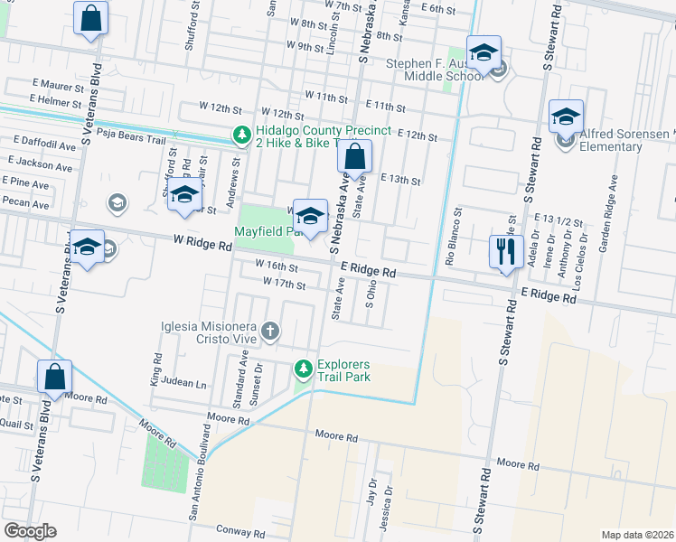 map of restaurants, bars, coffee shops, grocery stores, and more near 102 16th Street in San Juan