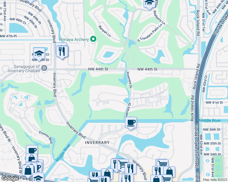 map of restaurants, bars, coffee shops, grocery stores, and more near 6061 North Falls Circle Drive in Lauderhill