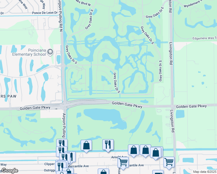 map of restaurants, bars, coffee shops, grocery stores, and more near 2095 Rivoli Court in Naples