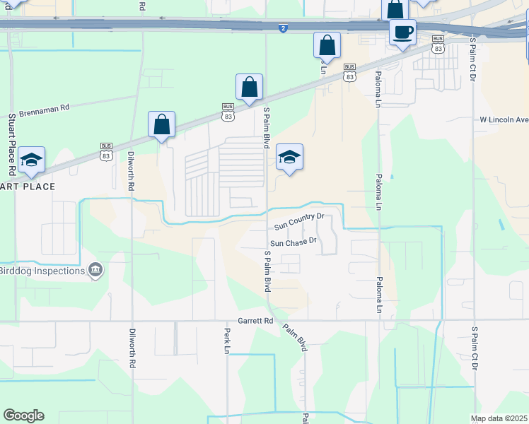 map of restaurants, bars, coffee shops, grocery stores, and more near 930 South Palm Boulevard in Harlingen