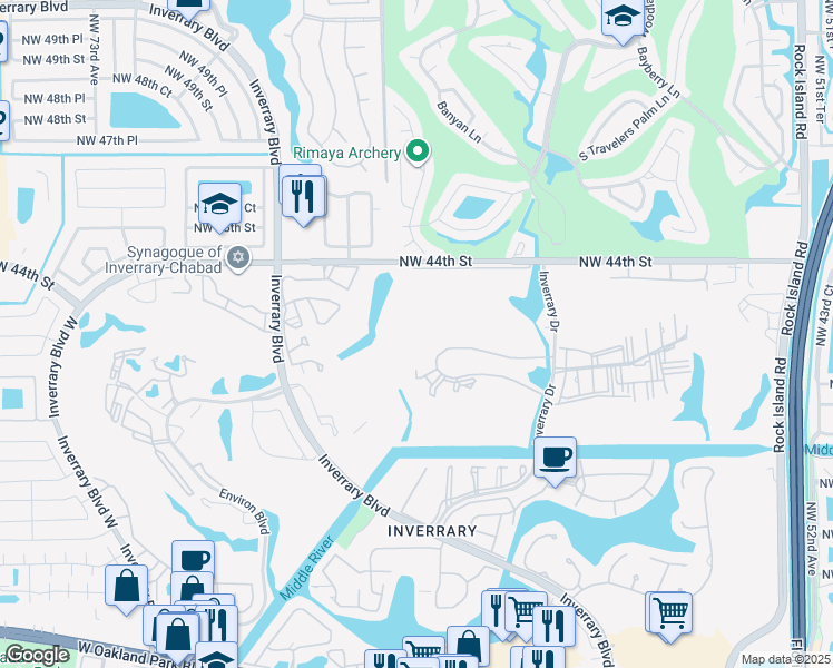 map of restaurants, bars, coffee shops, grocery stores, and more near 6301 North Falls Circle Drive in Lauderhill