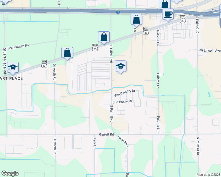 map of restaurants, bars, coffee shops, grocery stores, and more near 930 South Palm Boulevard in Harlingen