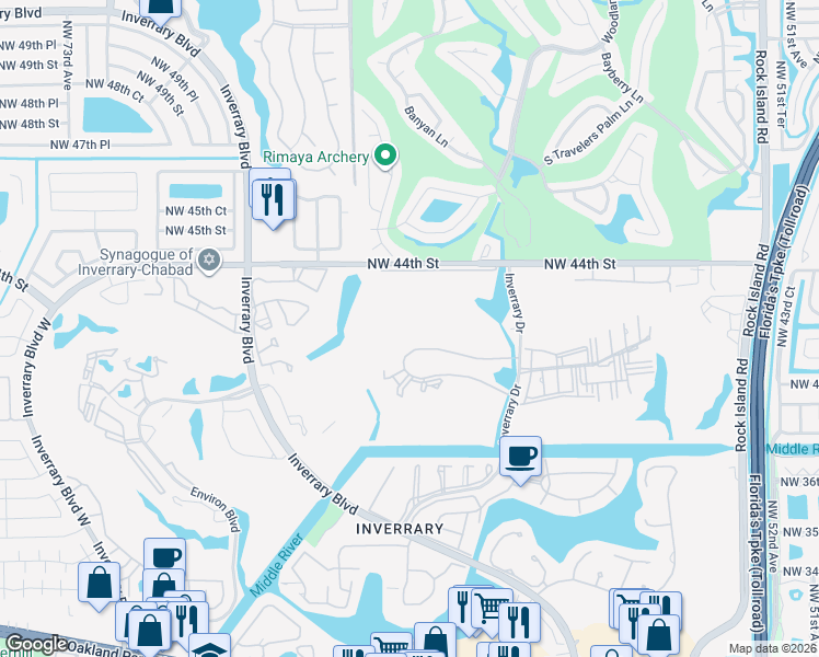map of restaurants, bars, coffee shops, grocery stores, and more near 6201 North Falls Circle Drive in Lauderhill