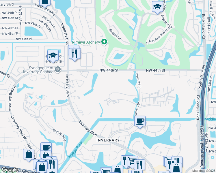 map of restaurants, bars, coffee shops, grocery stores, and more near 6201 North Falls Circle Drive in Lauderhill