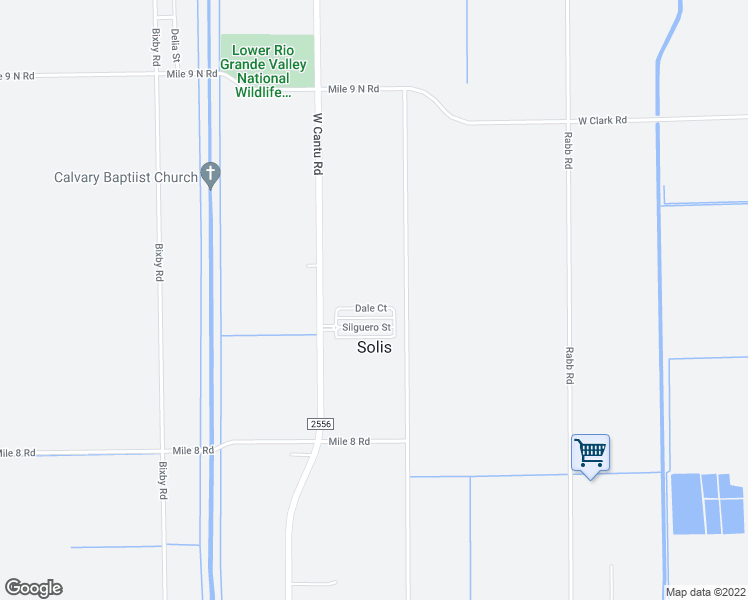 map of restaurants, bars, coffee shops, grocery stores, and more near 2400 Solis Road in La Feria
