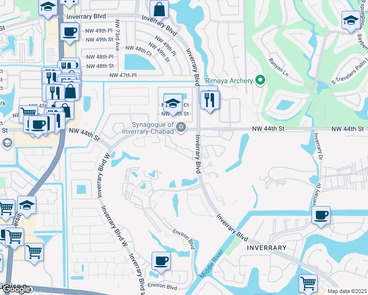 map of restaurants, bars, coffee shops, grocery stores, and more near 6759 Sienna Club Place in Lauderhill