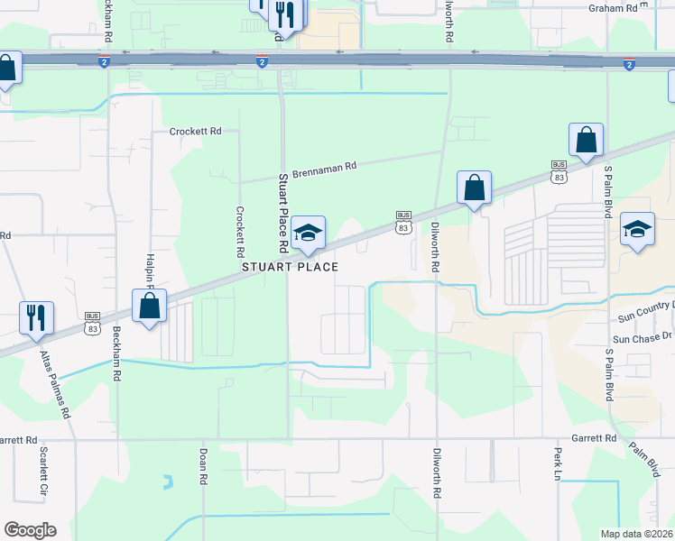 map of restaurants, bars, coffee shops, grocery stores, and more near 1319 Sun West Boulevard in Harlingen
