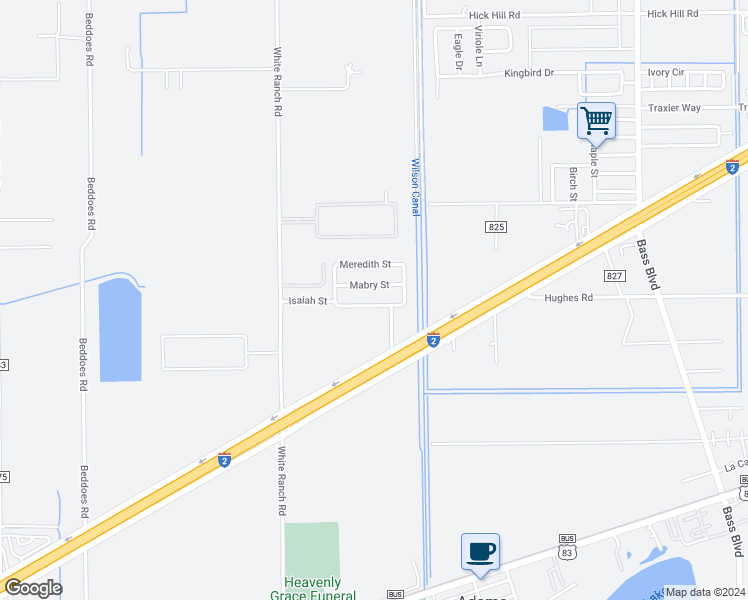 map of restaurants, bars, coffee shops, grocery stores, and more near 26323 Meredith Street in La Feria