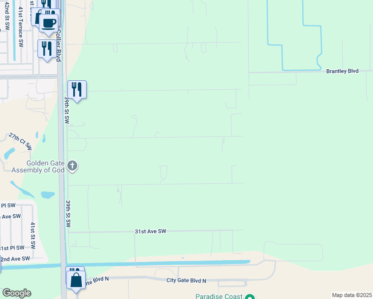 map of restaurants, bars, coffee shops, grocery stores, and more near 3460 27th Avenue Southwest in Naples