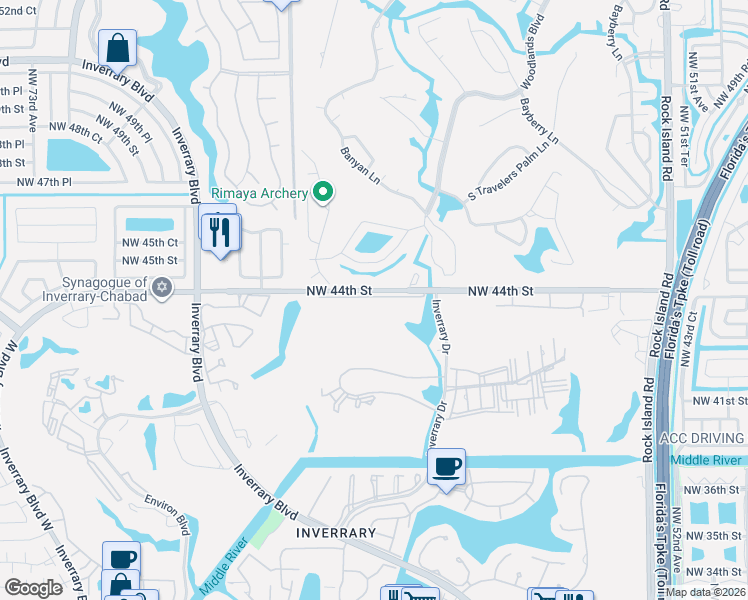 map of restaurants, bars, coffee shops, grocery stores, and more near in Tamarac