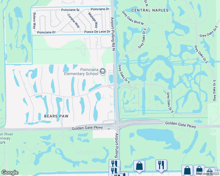 map of restaurants, bars, coffee shops, grocery stores, and more near 2591 Rue du Jardin in Naples