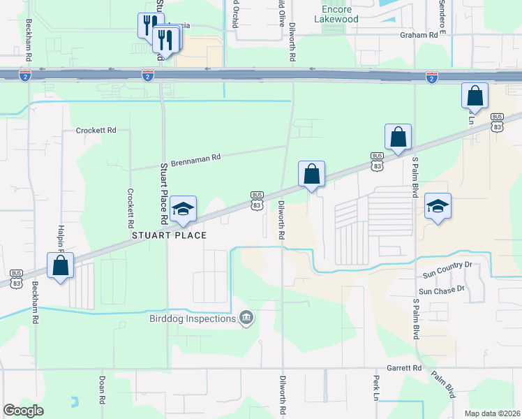 map of restaurants, bars, coffee shops, grocery stores, and more near 6301 U.S. 83 Business in Harlingen