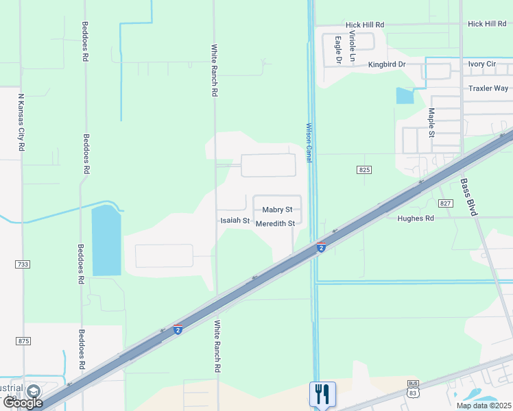 map of restaurants, bars, coffee shops, grocery stores, and more near 14039 Mabry Street in La Feria
