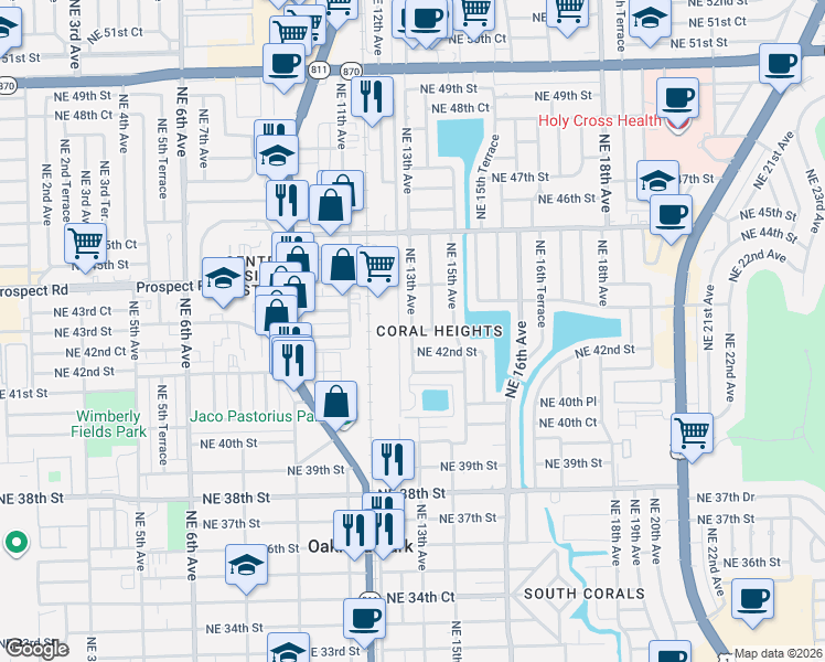 map of restaurants, bars, coffee shops, grocery stores, and more near in Fort Lauderdale
