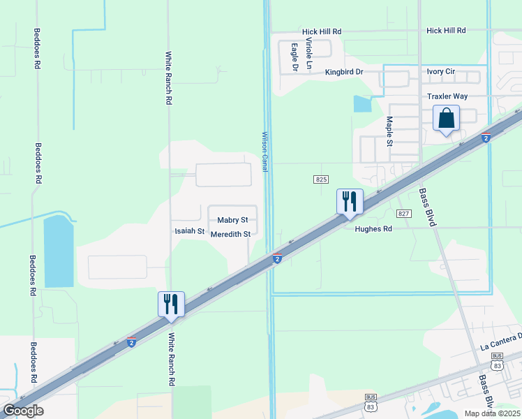 map of restaurants, bars, coffee shops, grocery stores, and more near 26131 Meredith Street in La Feria