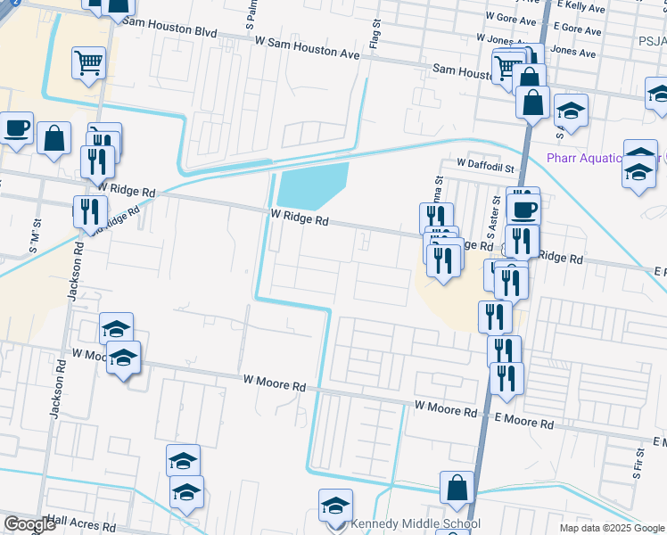 map of restaurants, bars, coffee shops, grocery stores, and more near 803 West Carmel Avenue in Pharr