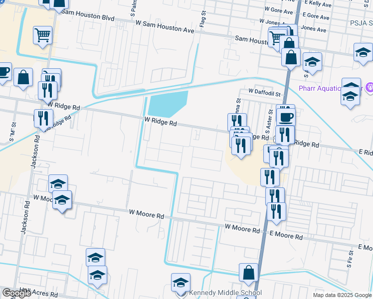 map of restaurants, bars, coffee shops, grocery stores, and more near 803 West Carmel Avenue in Pharr