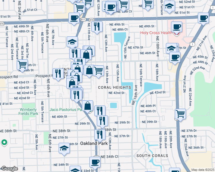 map of restaurants, bars, coffee shops, grocery stores, and more near in Fort Lauderdale