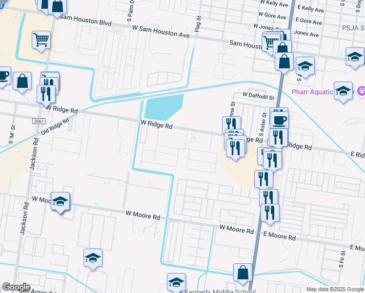 map of restaurants, bars, coffee shops, grocery stores, and more near 706 West Carmel Avenue in Pharr