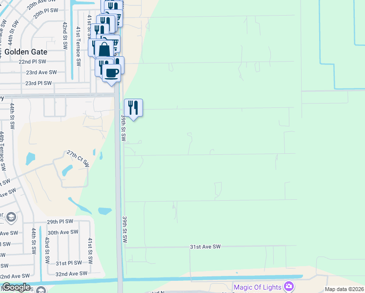 map of restaurants, bars, coffee shops, grocery stores, and more near 3725 27th Avenue Southwest in Naples