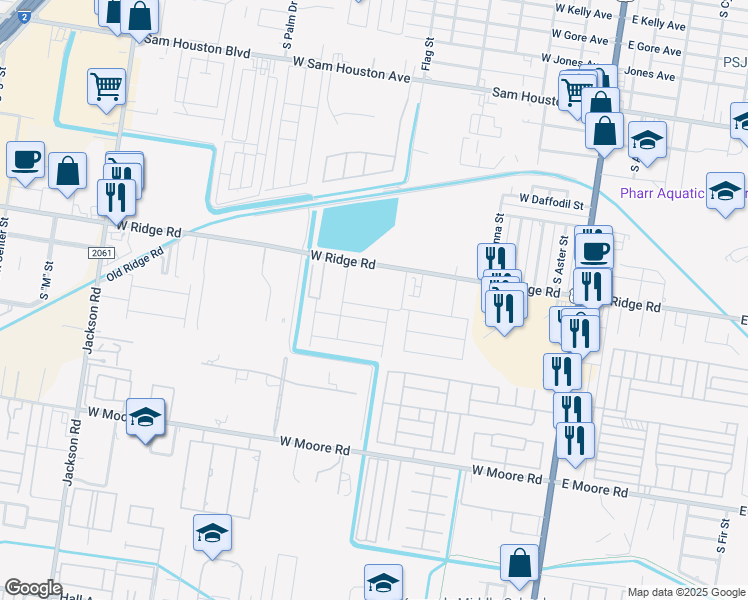 map of restaurants, bars, coffee shops, grocery stores, and more near 706 West Carmel Avenue in Pharr