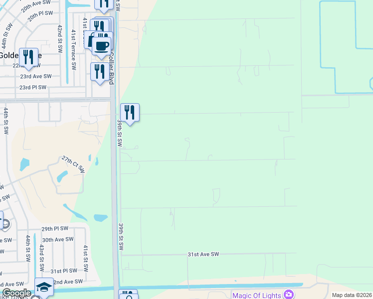 map of restaurants, bars, coffee shops, grocery stores, and more near 3725 27th Avenue Southwest in Naples