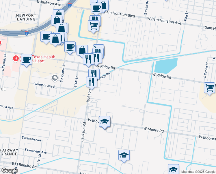 map of restaurants, bars, coffee shops, grocery stores, and more near 1714 West Garrison Drive in Pharr