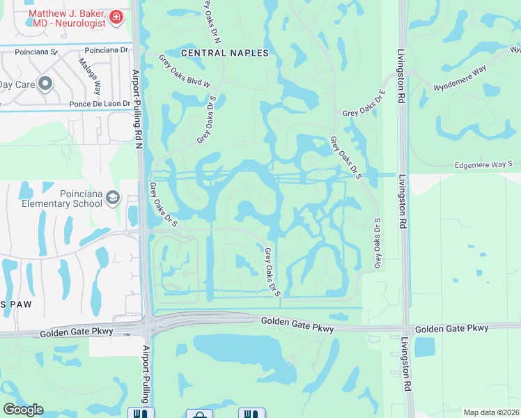 map of restaurants, bars, coffee shops, grocery stores, and more near 2148 Canna Way in Naples