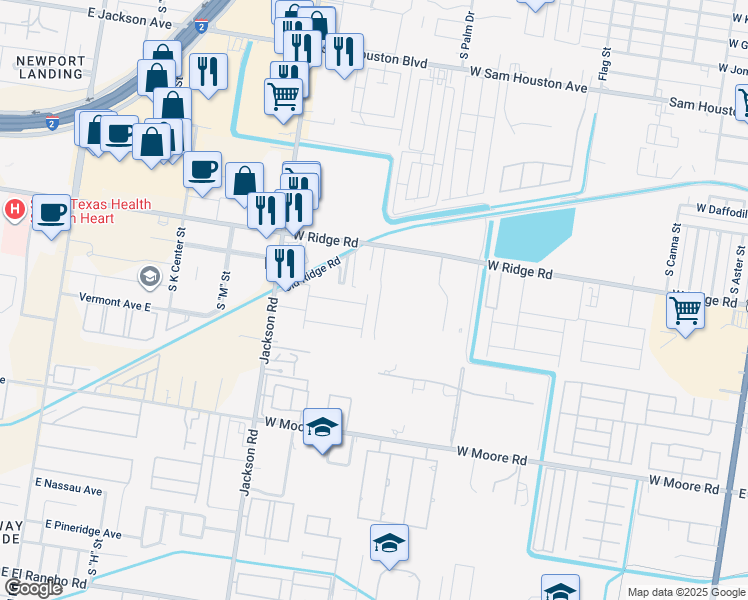 map of restaurants, bars, coffee shops, grocery stores, and more near 1702 West Garrison Drive in Pharr