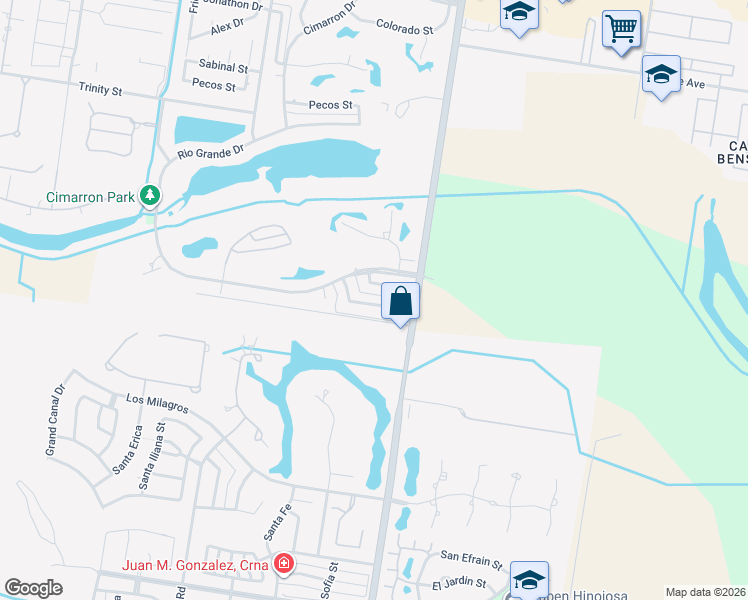 map of restaurants, bars, coffee shops, grocery stores, and more near 232 San Jacinto Street in Mission