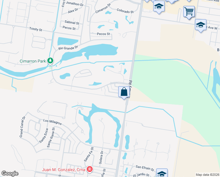 map of restaurants, bars, coffee shops, grocery stores, and more near 108 San Jacinto Street in Mission