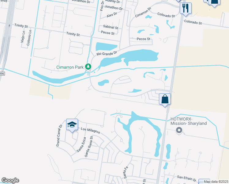 map of restaurants, bars, coffee shops, grocery stores, and more near 902 Rio Grande Drive in Mission