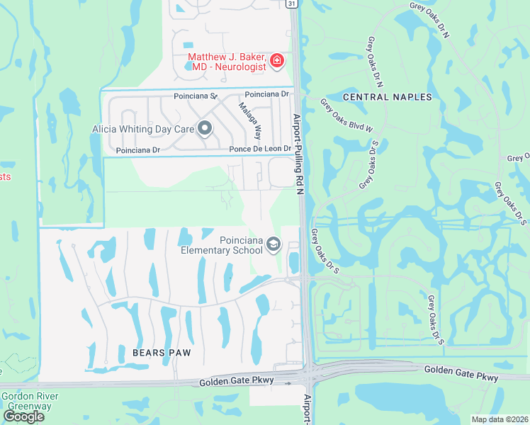 map of restaurants, bars, coffee shops, grocery stores, and more near 2847 Coach House Way in Naples