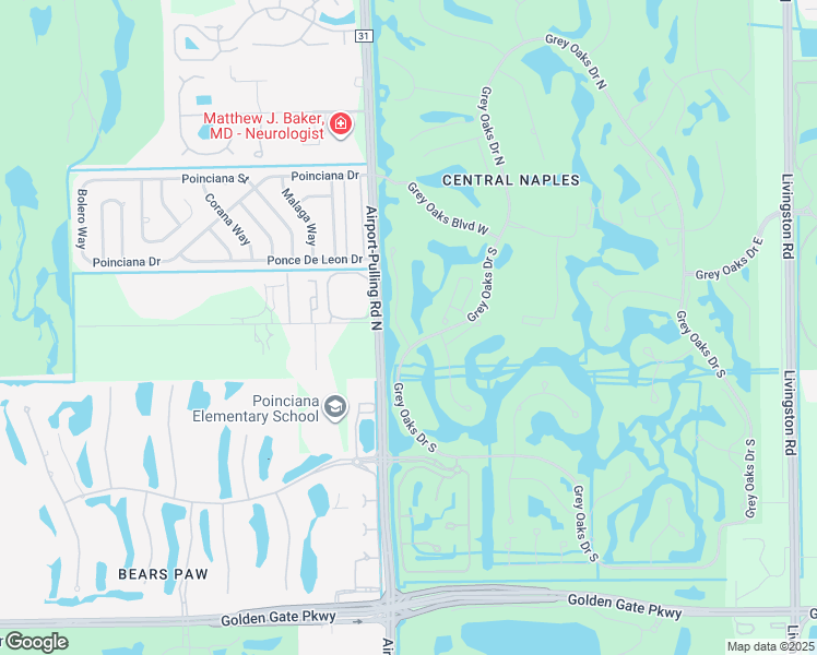 map of restaurants, bars, coffee shops, grocery stores, and more near 2318 Silver Palm Place in Naples