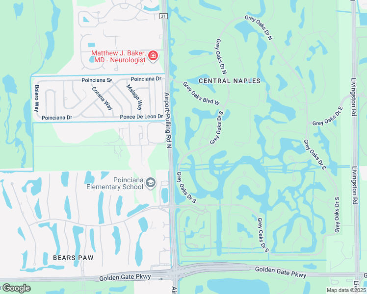 map of restaurants, bars, coffee shops, grocery stores, and more near 2318 Silver Palm Place in Naples