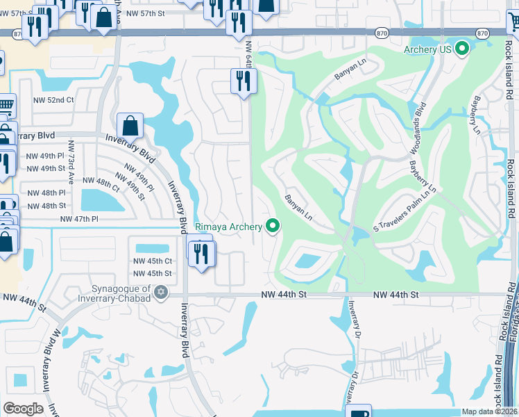 map of restaurants, bars, coffee shops, grocery stores, and more near 6307 Silk Oak Circle in Tamarac