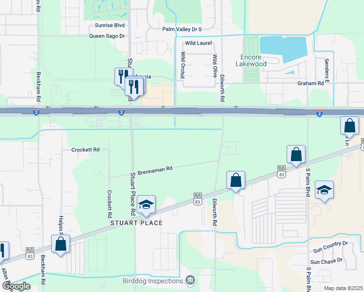 map of restaurants, bars, coffee shops, grocery stores, and more near 6210 Brennaman Road in Harlingen
