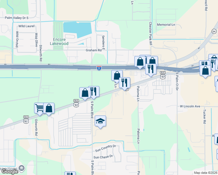 map of restaurants, bars, coffee shops, grocery stores, and more near 4113 West Business 83 in Weslaco