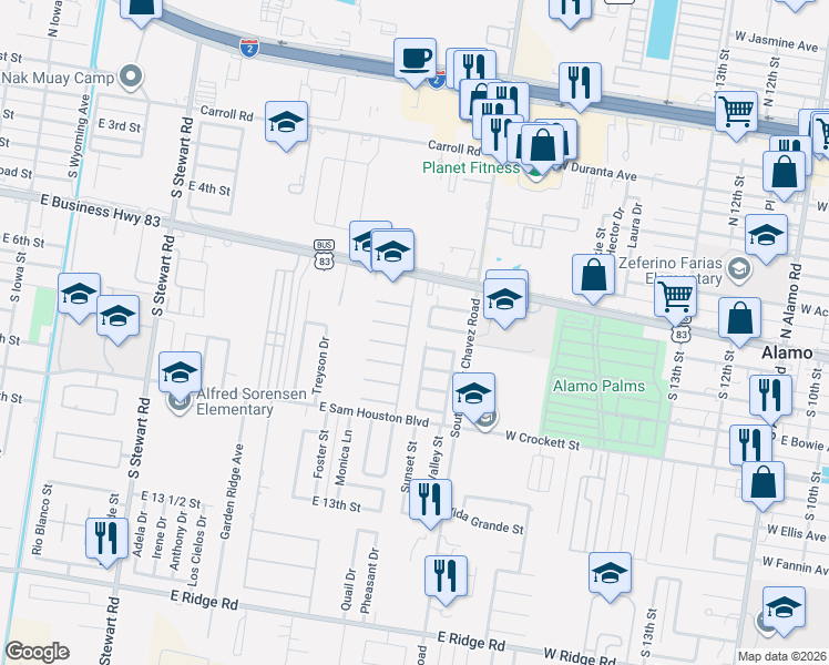 map of restaurants, bars, coffee shops, grocery stores, and more near 709 Sun Chase Street in San Juan