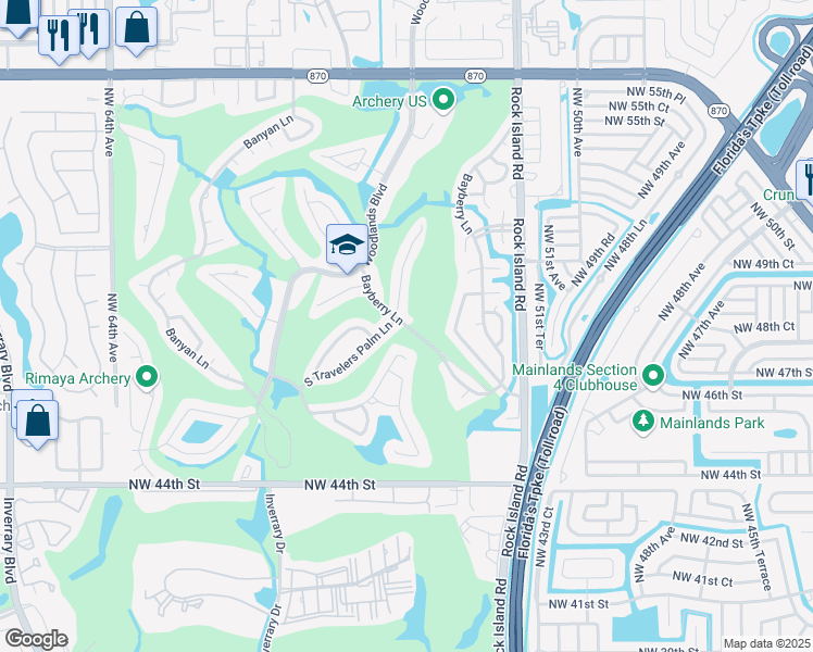map of restaurants, bars, coffee shops, grocery stores, and more near NW 56th Ave & NW 21st St in Lauderhill