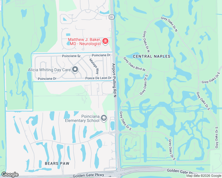 map of restaurants, bars, coffee shops, grocery stores, and more near 3231 Horse Carriage Way in Naples