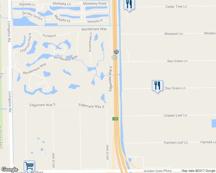 map of restaurants, bars, coffee shops, grocery stores, and more near 262 Edgemere Way East in Naples