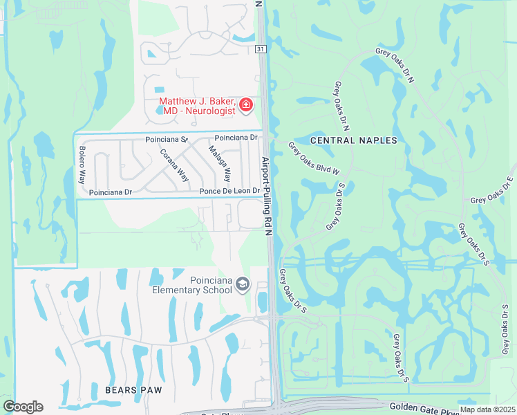 map of restaurants, bars, coffee shops, grocery stores, and more near 3231 Horse Carriage Way in Naples
