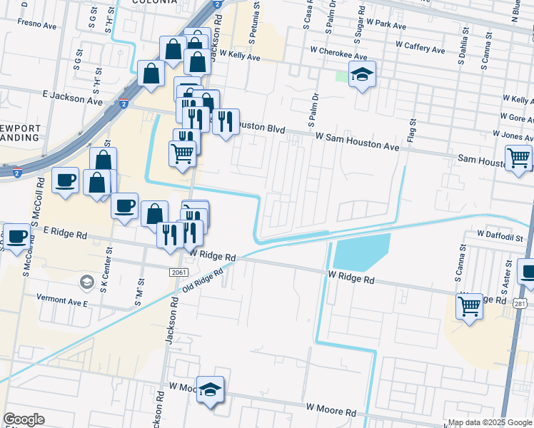 map of restaurants, bars, coffee shops, grocery stores, and more near 1300 South Diplomat Drive in Pharr