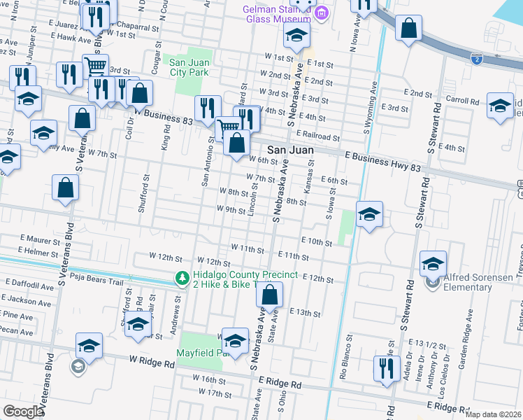 map of restaurants, bars, coffee shops, grocery stores, and more near 113 West 9th Street in San Juan