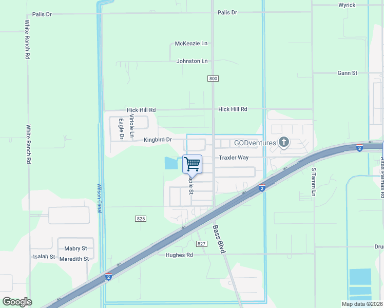 map of restaurants, bars, coffee shops, grocery stores, and more near 9522 Green Jay in Harlingen