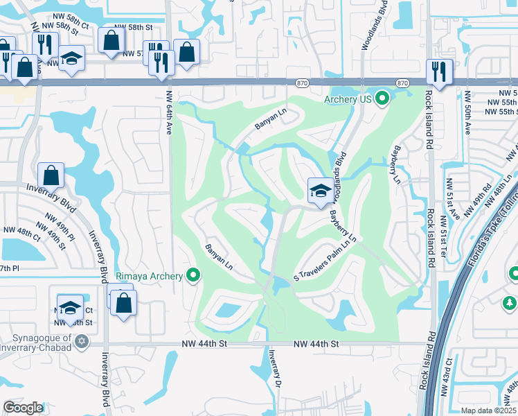 map of restaurants, bars, coffee shops, grocery stores, and more near 6003 Umbrella Tree Lane in Tamarac