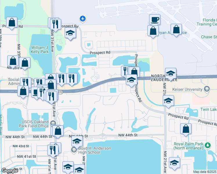 map of restaurants, bars, coffee shops, grocery stores, and more near 4810 Northwest 48th Street in Tamarac